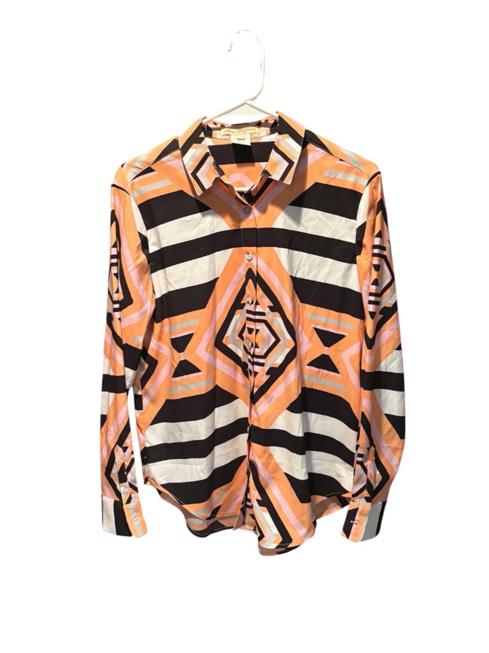 Mara Hoffman Button Front Shirt Striped Geometric Pattern Small